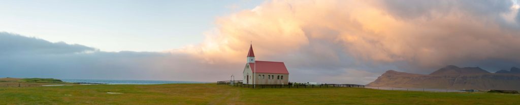 église paysage islande