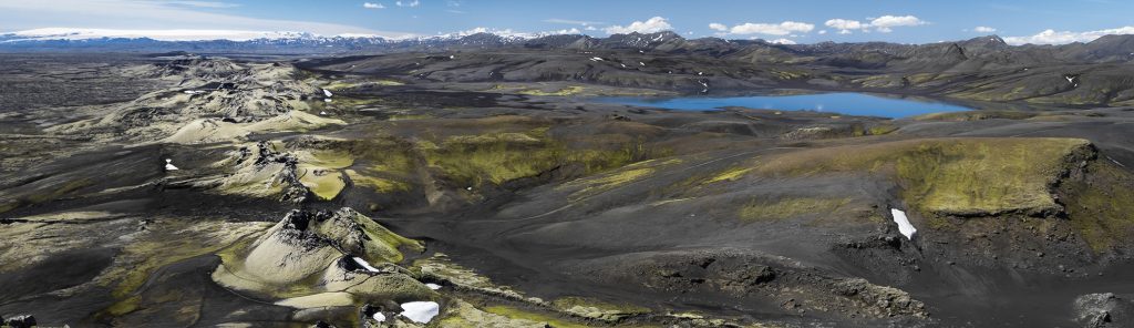 Vue sur les cratères du Laki en Islande