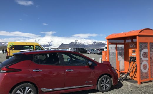 Electric car at Jökulsárlón